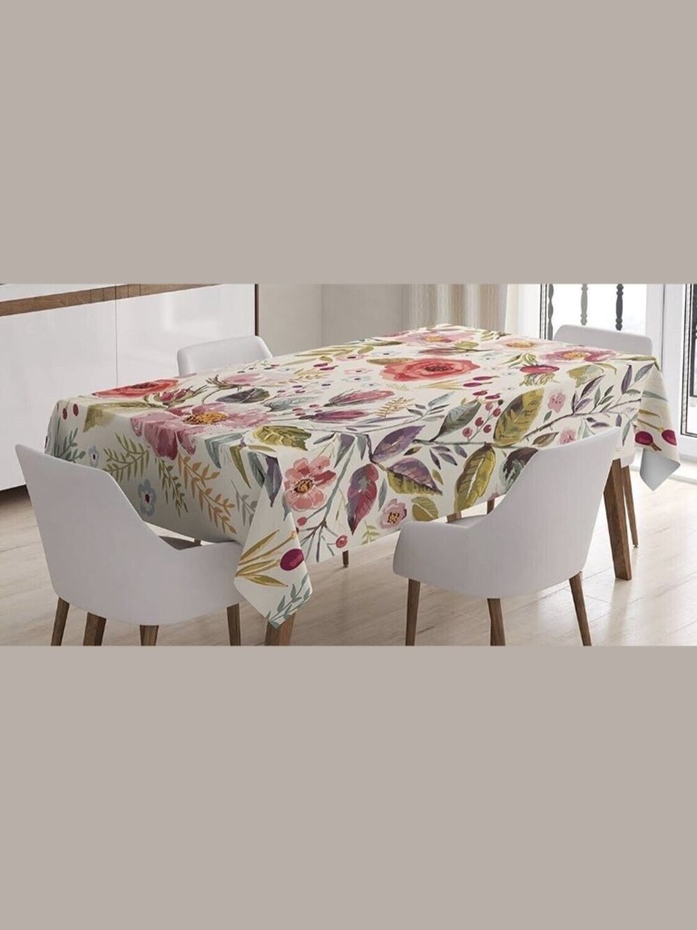 Farm Chic Tablecloth AMBESONNE Tablecloth Cover Watercolor Spring Floral 52"x70"